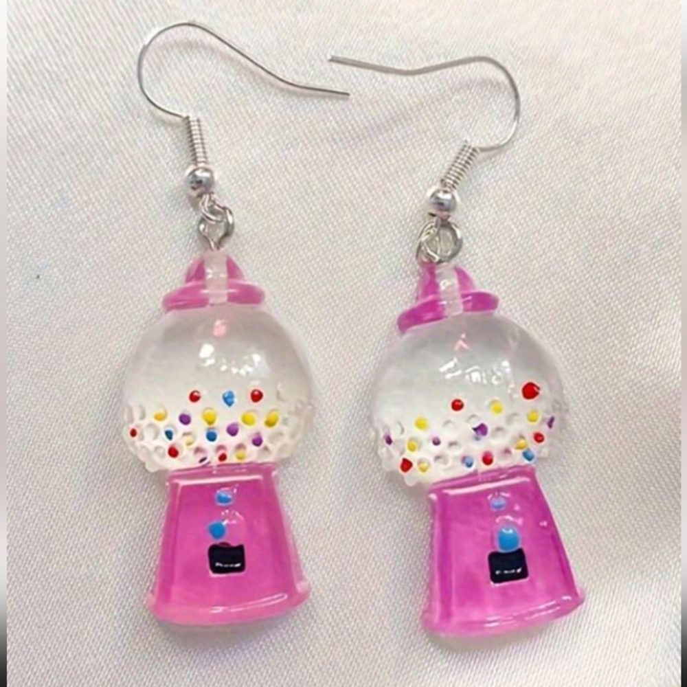 1 Pair Creative Women's Resin Earrings, Vintage Y2K Aesthetic, Dopamine Theme, S